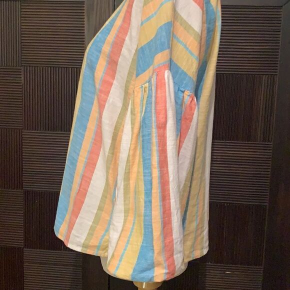 Sharon Young striped balloon sleeve cotton blouse - Picture 2 of 6